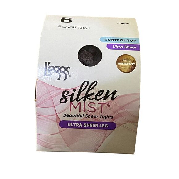 Leggs Accessories - Leggs Pantyhose NEW 98066 Black Mist Womens B Control Top Sheer Toe